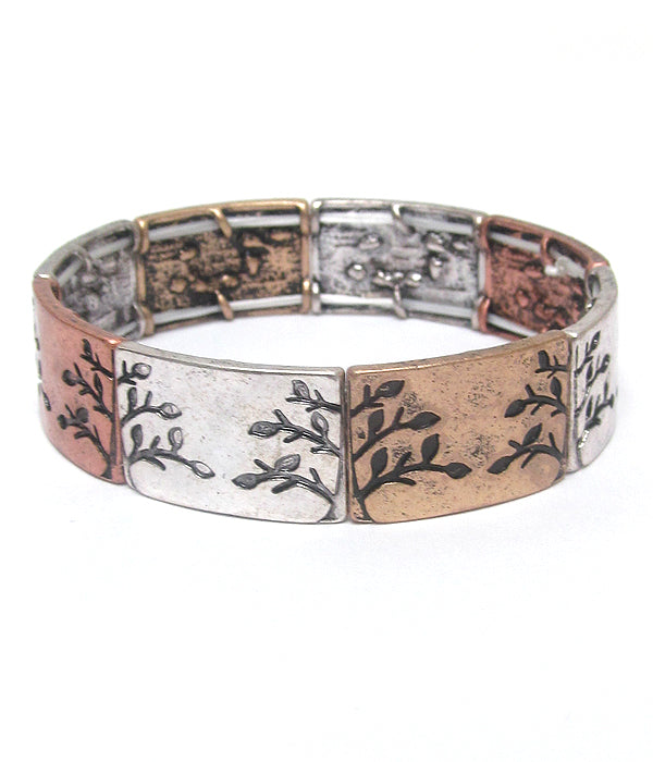 VINTAGE RUSTIC TREE OF LIFE THEME STRETCH BRACELET