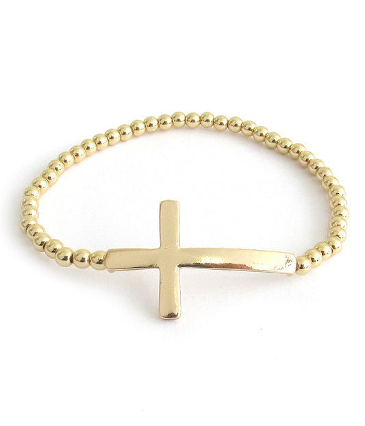 METAL CROSS STRETCH BRACELET