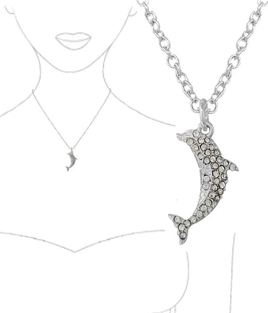 SEALIFE THEME PENDANT NECKLACE - DOLPHIN