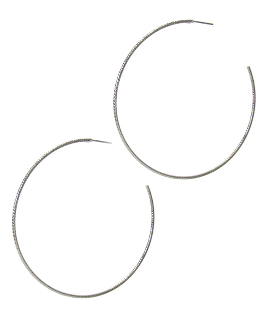 PLATED BRASS WIRE HOOP EARRING