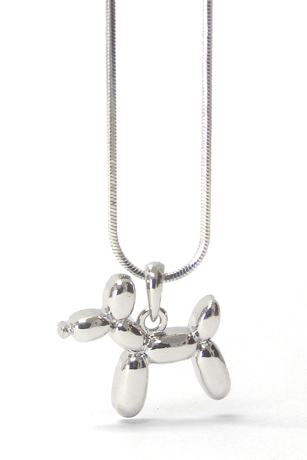 MADE IN KOREA whitegold plating balloon puppy pendant necklace