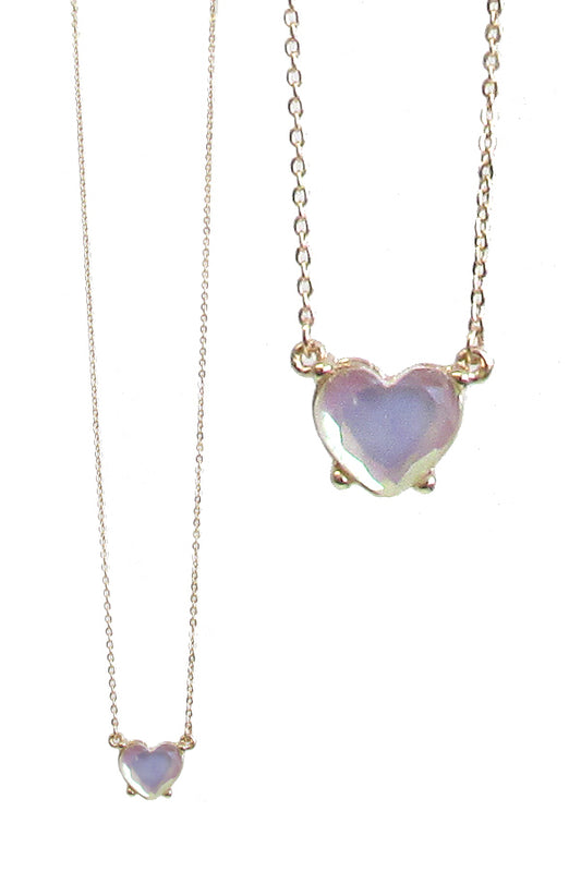 FACET STONE HEART PENDANT NECKLACE