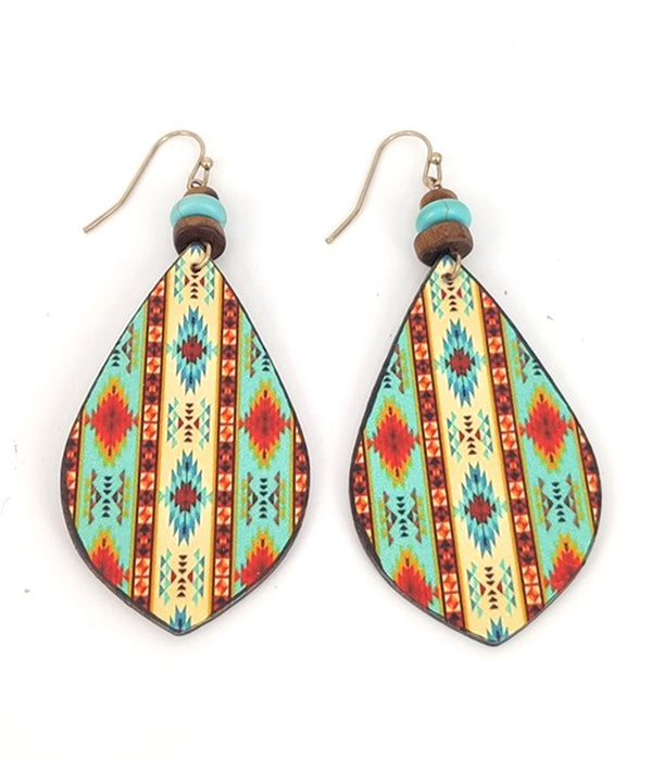 AZTEC PATTERN MARQUISE EARRING