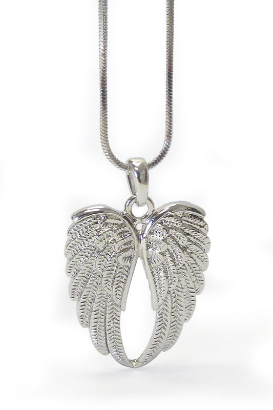 MADE IN KOREA WHITEGOLD PLATING ANGEL WING NECKLACE