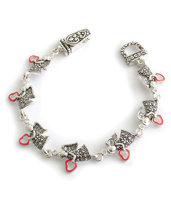 RELIGIOUS THEME MULTI ANGEL LINK MAGNETIC BRACELET