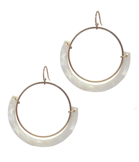 ORGANIC CELLULOSE HOOP DROP EARRING