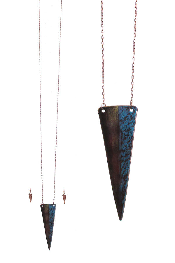 PATINA SPIKE PENDANT L0NG NECKLACE SET