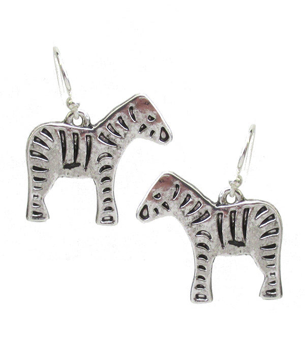 ANIMAL METAL EARRING - ZEBRA