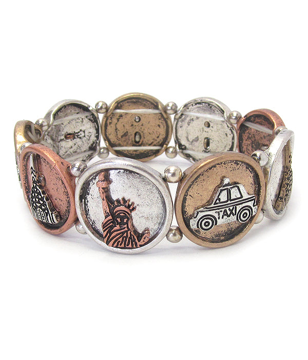 TRAVEL THEME STRETCH BRACELET - NEW YORK