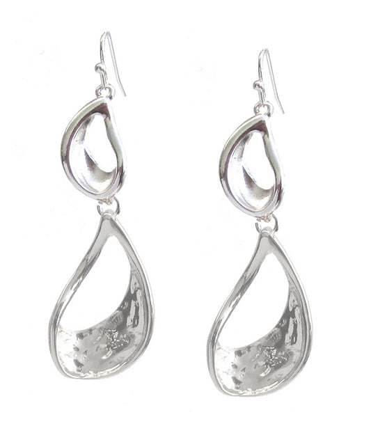 VINTAGE DOUBLE METAL TEARDROP EARRING