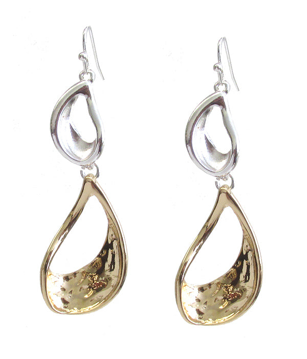 VINTAGE DOUBLE METAL TEARDROP EARRING