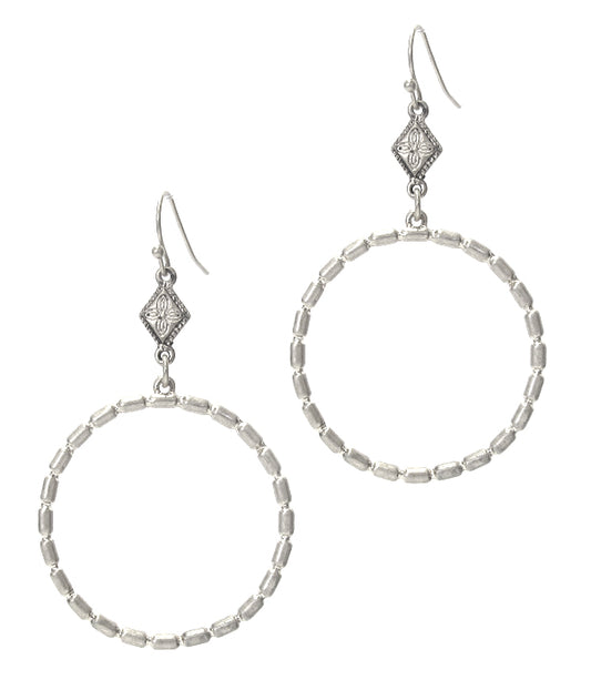 METAL HOOP DROP EARRING
