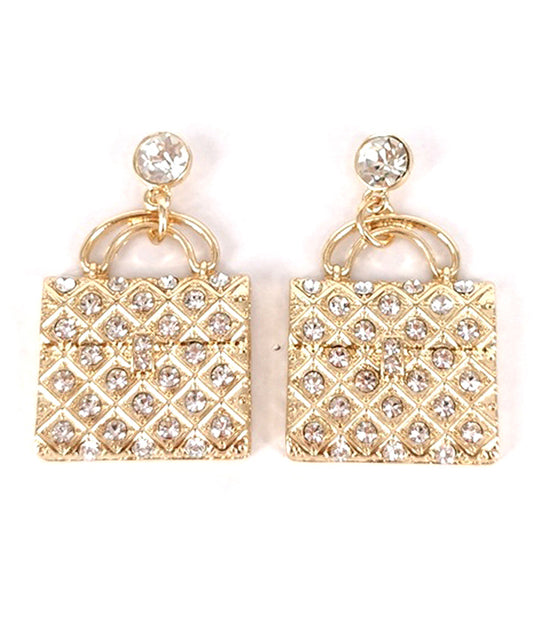 CRYSTAL BAG EARRING