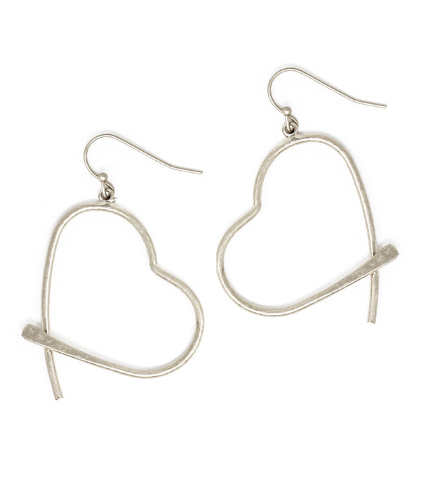METAL HEART EARRING