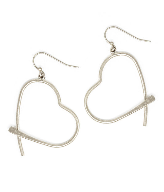 METAL HEART EARRING