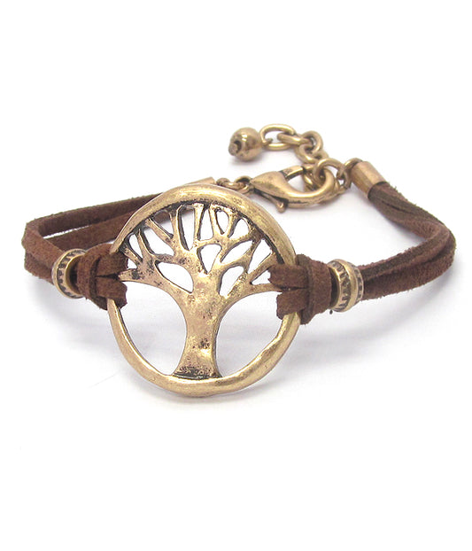 TREE OF LIFE LEATHERETTE BRACELET