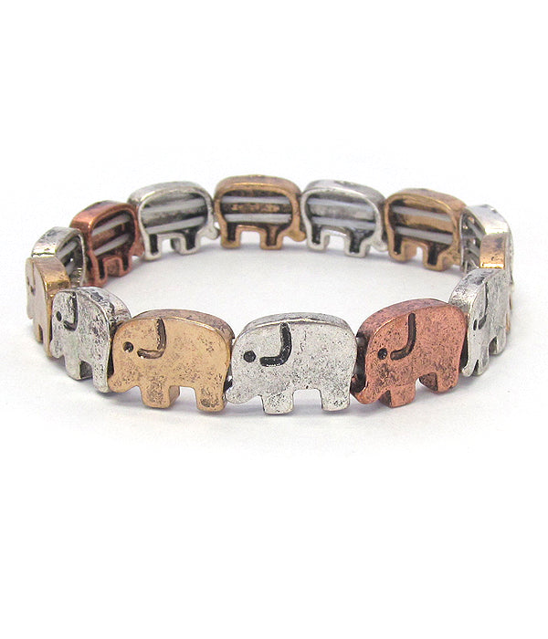 MULTI ELEPHANT STRETCH BRACELET