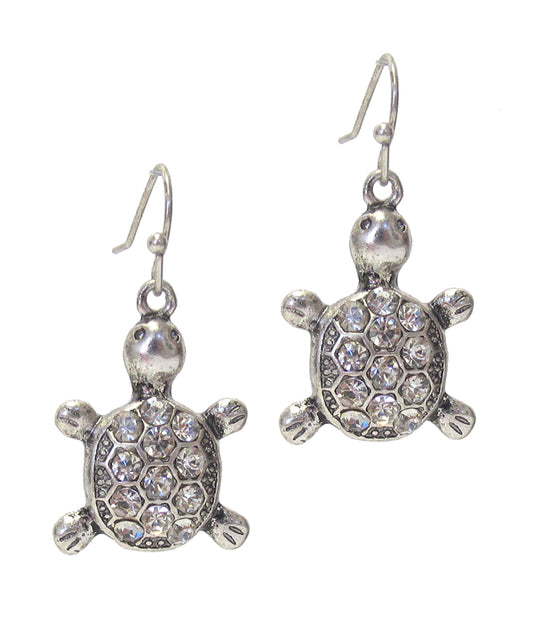 CRYSTAL TURTLE EARRING