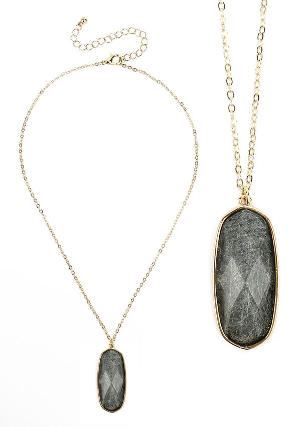 FACET STONE PENDANT NECKLACE