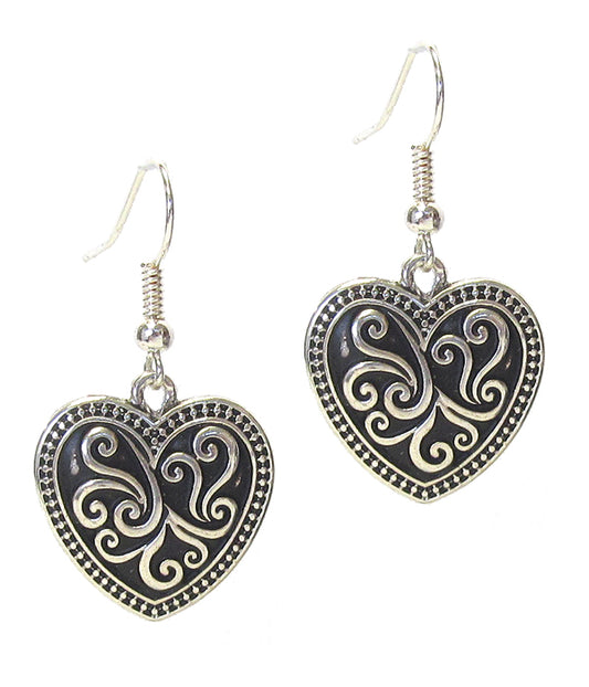 DESIGNER TEXTURED HEART EARRING