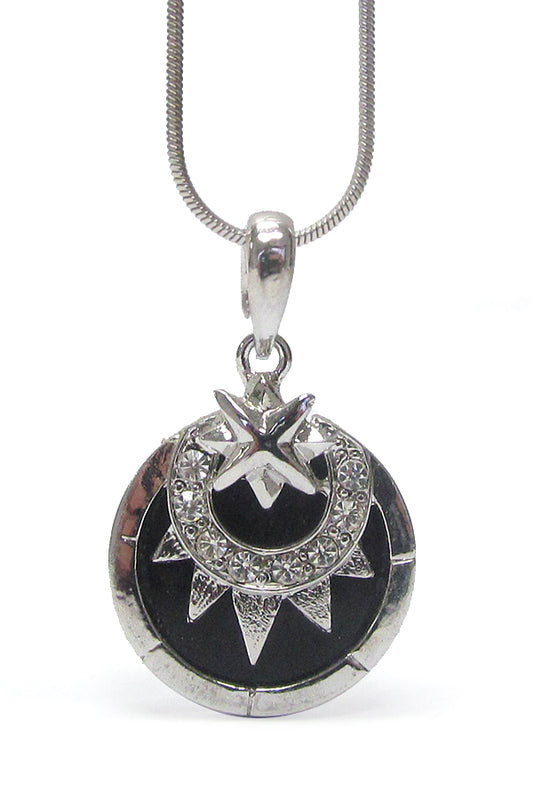 CRYSTAL STUD HELIOS PENDANT NECKLACE