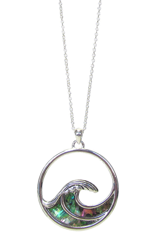 ABALONE WAVE PENDANT NECKLACE