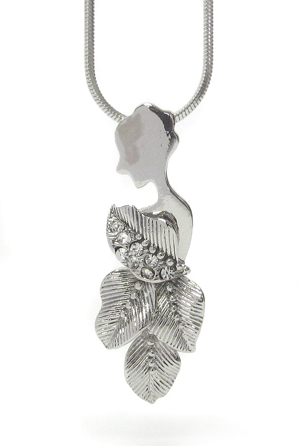 MADE IN KOREA WHITEGOLD PLATING GODDESS PENDANT NECKLACE