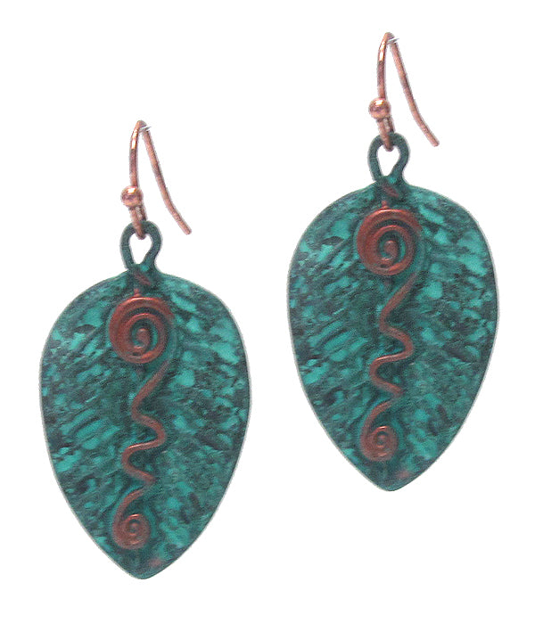 PATINA LEAF EARRING