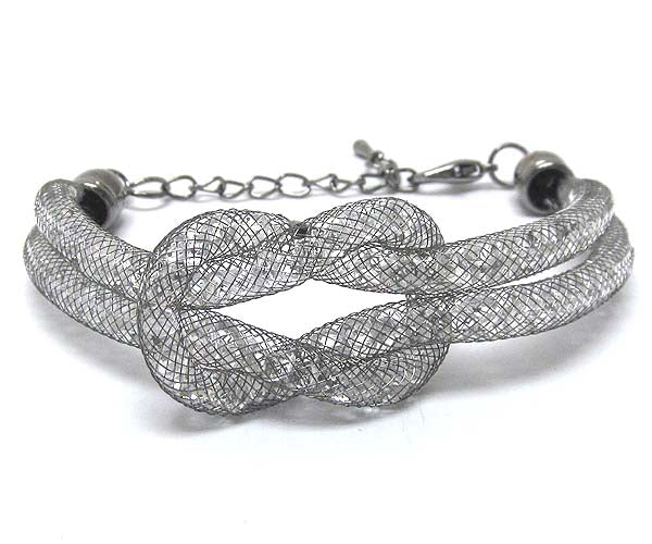 METAL MESH FILLED WITH MULTI CRYSTAL BRACELET