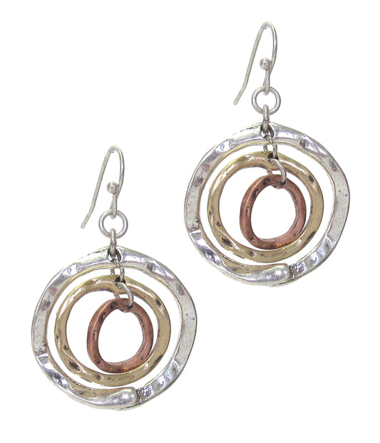 TRIPLE METAL HOOP EARRING