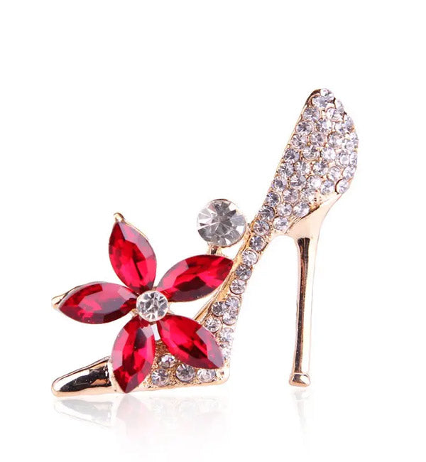 high-heeled shoe brooch