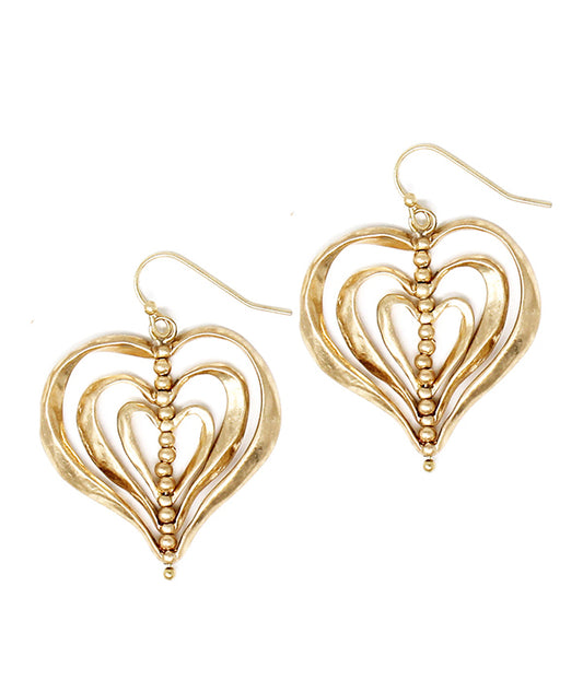 MULTI HEART HOOP EARRING