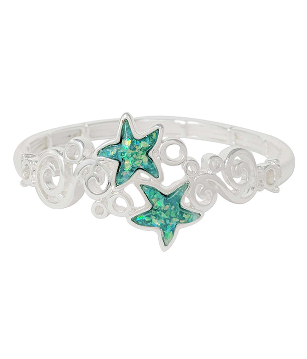 SEALIFE THEME OPAL STARFISH STRETCH BRACELET