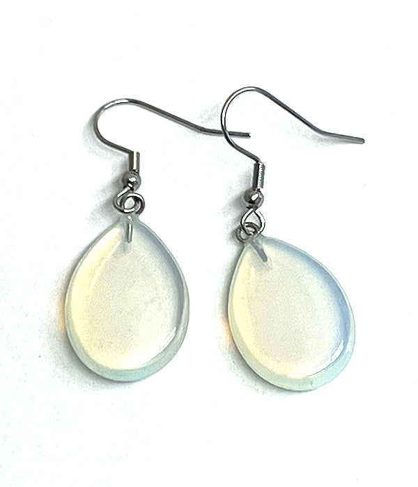 SEMI PRECIOUS STONE TEARDROP EARRING - MOONSTONE