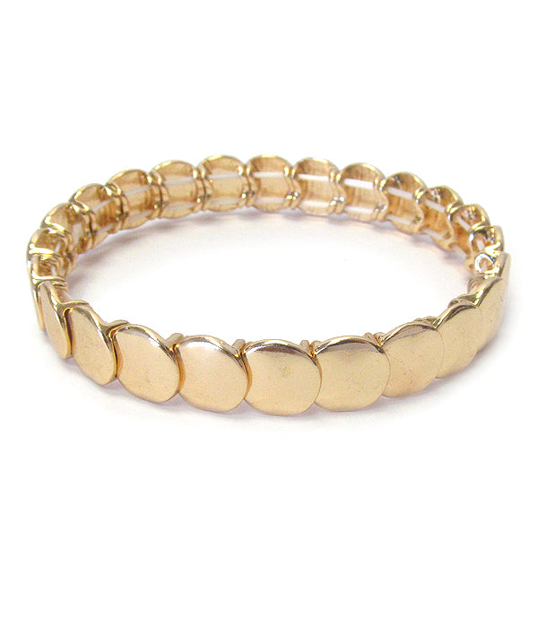 EPOXY METAL DISC LINK STRETCH BRACELET