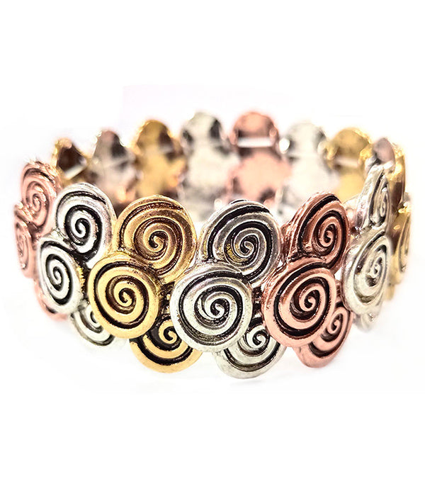 VINTAGE METAL SWIRL TEXTURED STRETCH BRACELET