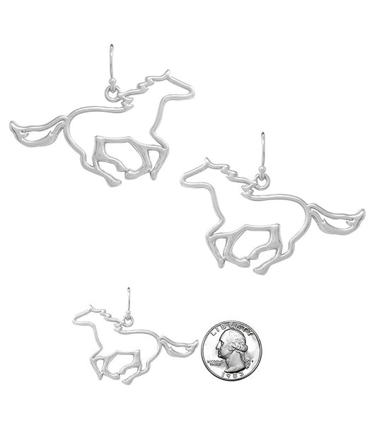 METAL WIRE ART EARRING - HORSE