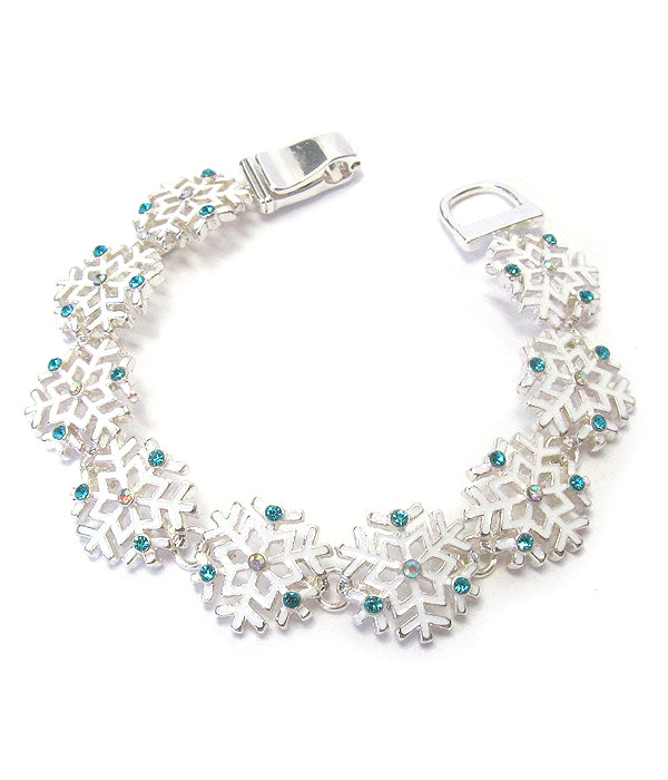 SNOW FLAKE LINK MAGNETIC BRACELET