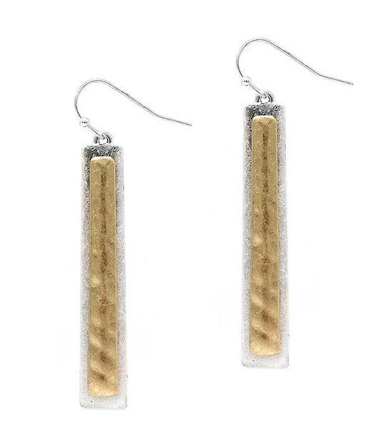 METAL BAR DROP EARRING