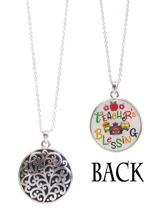 TEACHERS BLESSING DOUBLE SIDE PENDANT NECKLACE