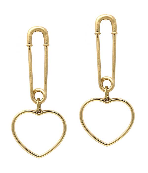 HEART PIN EARRING -valentine