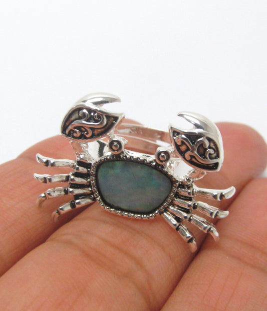 CRAB ABALONE ADJUSTABLE RING