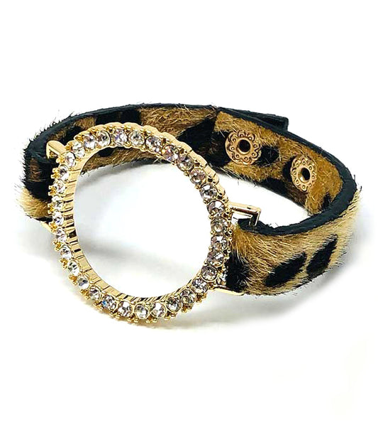 CRYSTAL RING AND ANIMAL PRINT BRACELET