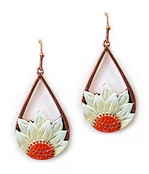 SUNFLOWER TEARDROP EARRING