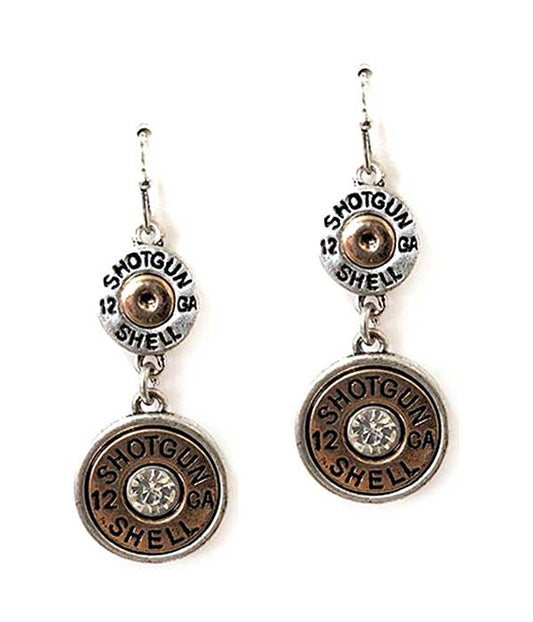 CRYSTAL CENTER DOUBLE BULLET DROP EARRING