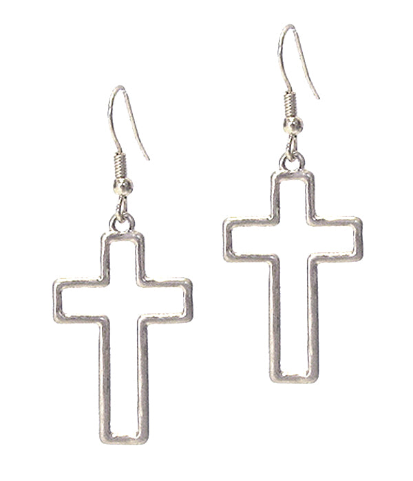 METAL CROSS EARRING