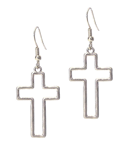 METAL CROSS EARRING