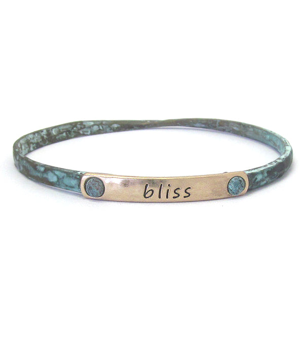 RELIGIOUS INSPIRATION TWIST BANGLE BRACELET - BLISS